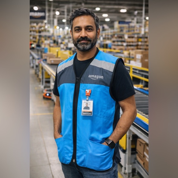 Amazon Other - Official Amazon Employee Blue and Gray Vest | Size XL